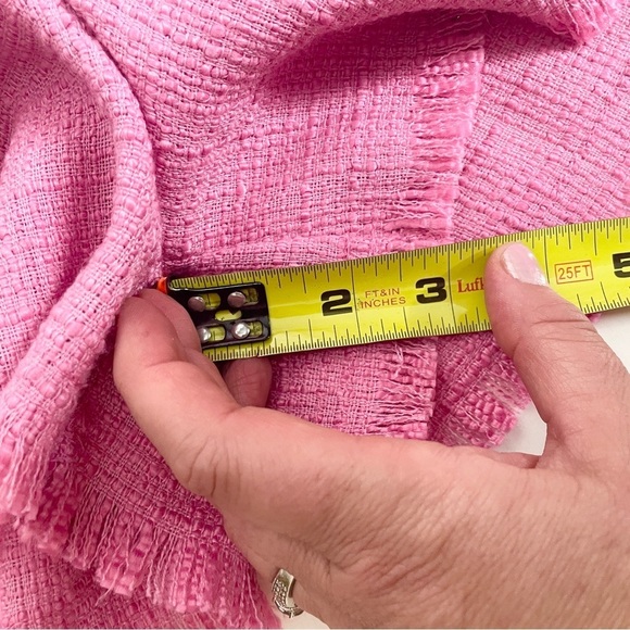 NEW Nordstrom Luminary Size L Womens Chino Shorts Twill Pink Fuschia Frayed Hem - Picture 8 of 11